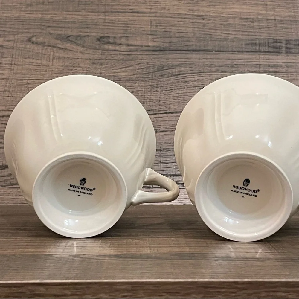 Wedgewood Pedestal Tea Cups England Set of Two